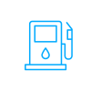 Ícono de combustible con una gasolinera